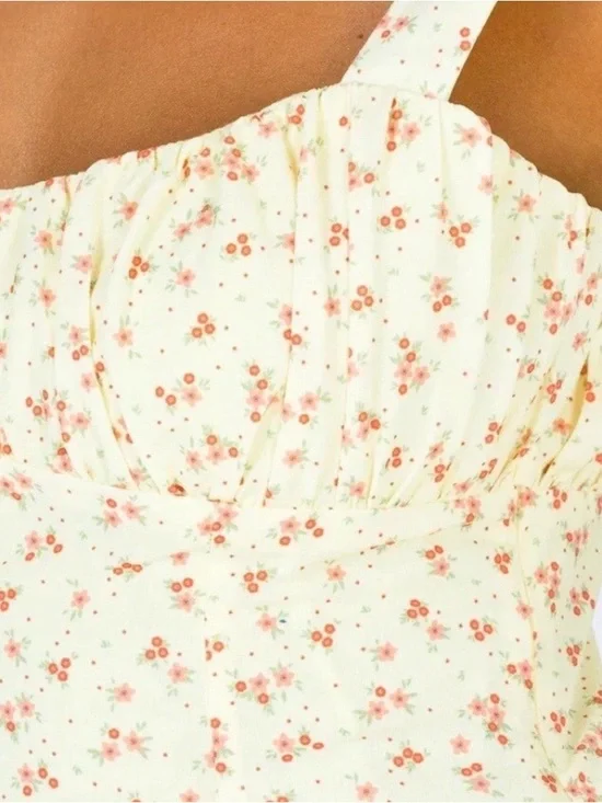 Princess Polly Cream Floral Square-Neck Mini Dress - Picture 2 of 4